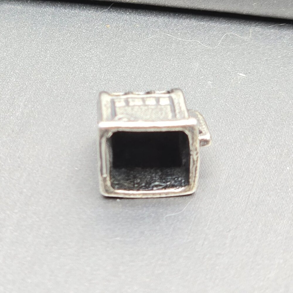 VTG Sterling Silver Slot Machine Charm 5/8" Hollow Figural Gambling Pendant - Picture 7 of 10